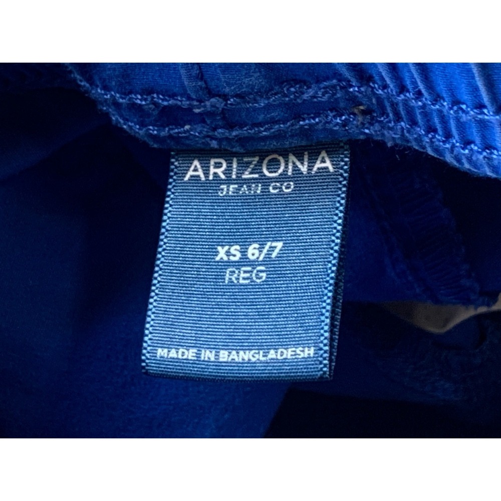 Arizona Jean Co Boys XS 6 7β Royal Blue Pull On Cargo Shorts Drawstring Waist - Picture 5 of 6